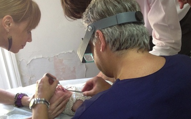 Dr. Bennun performing cleft lip surgery