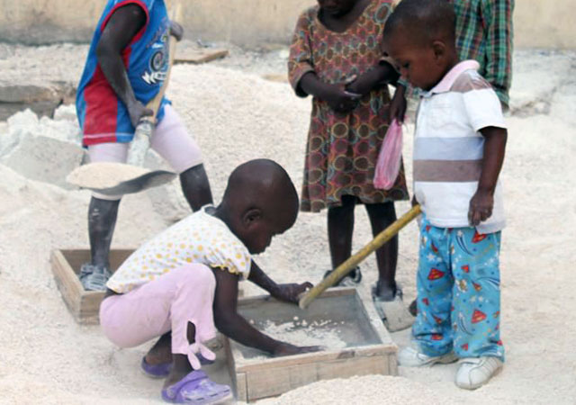 Children after the earthquake in Haiti