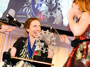 Chaeli Mycroft receiving 2013 World of Children Youth Award