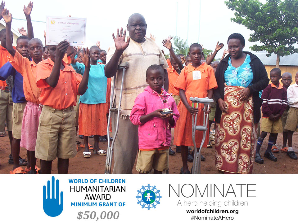The World of Children Humanitarian Award is a minimum $50,000 grant for people helping children