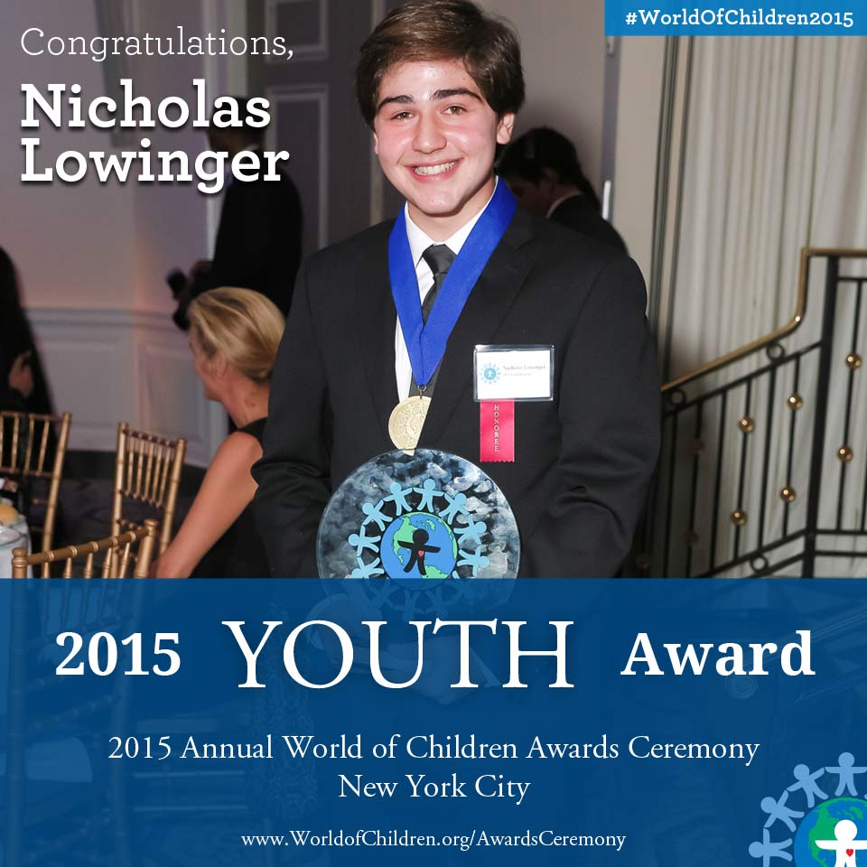 2015 Youth Award Honoree Nicholas Lowinger